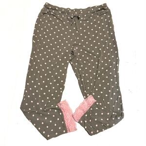 Polka Dot Lounge Pants with Lace Trim